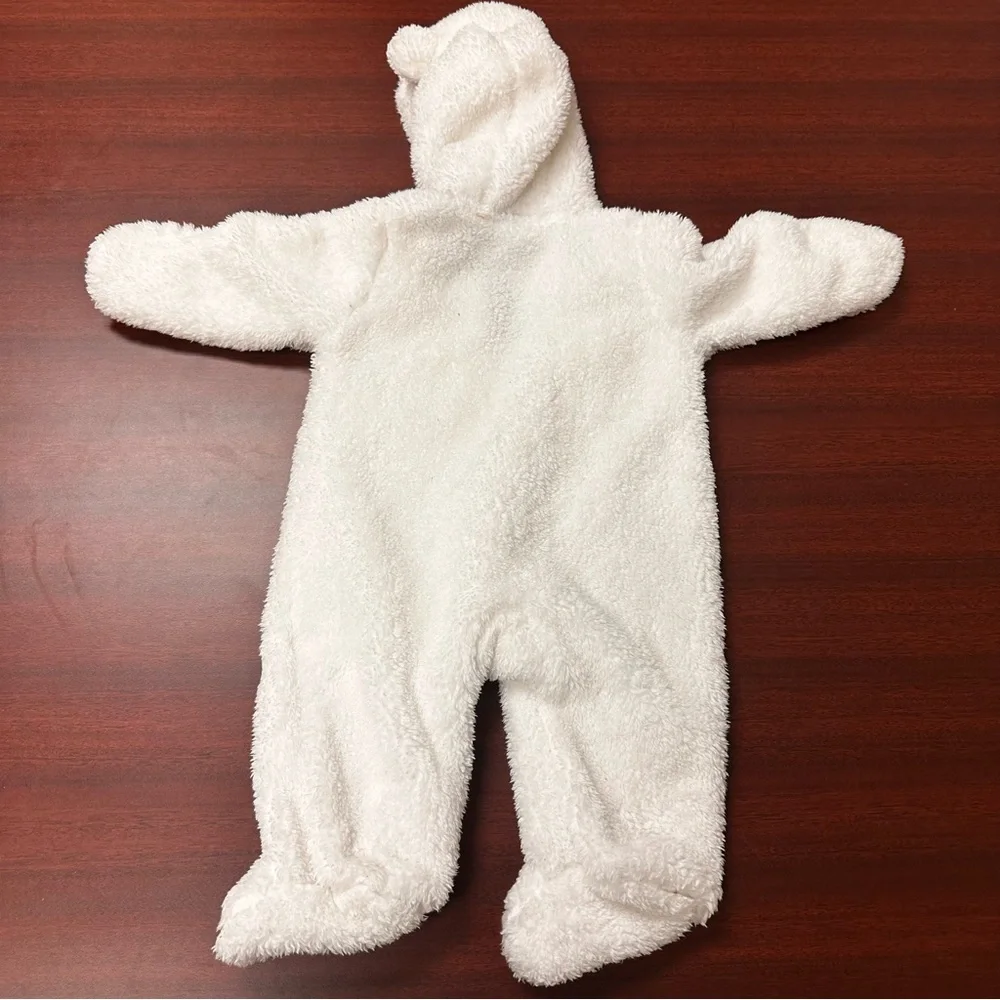 Carter Cozy White Fleece Baby Onesie Size 3 Months Bodysuit Winter Outdoor Warm